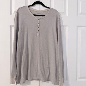 Structure Modern Fit Beige Gray Henley XXL